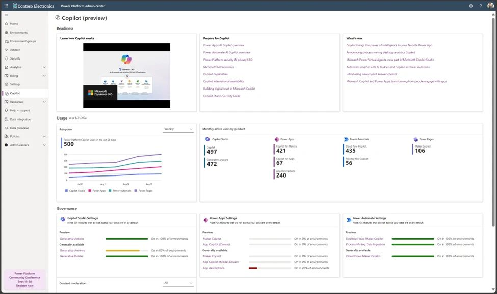 Power Platform Admin Center Copilot